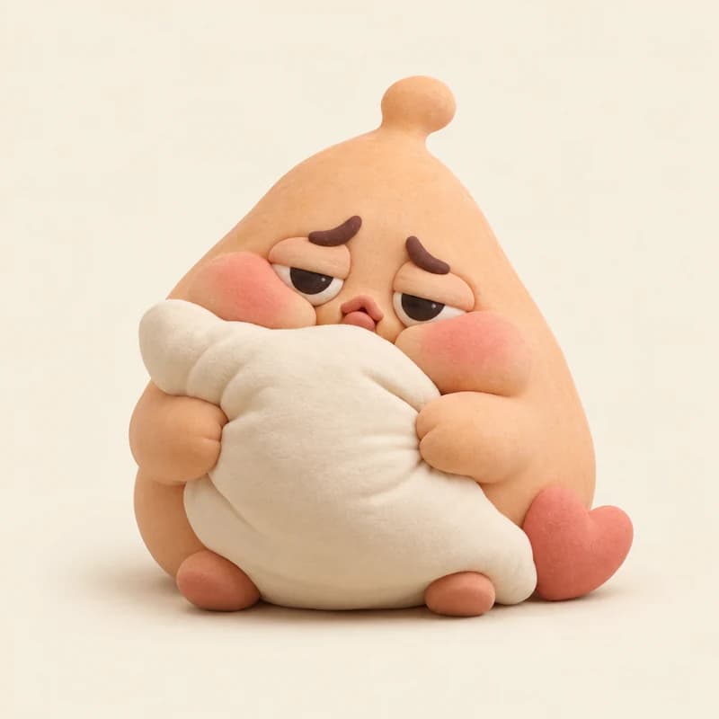 잠깐 쉬는 껌딱지 캐릭터 일러스트